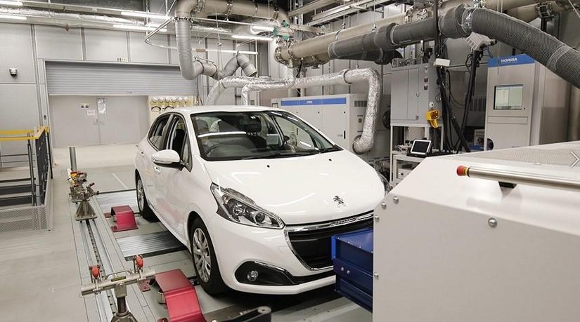 HORIBA Automotive Vehicle on a Chassis Dyno.